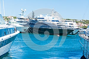 Yachts in Porto Cervo harbor