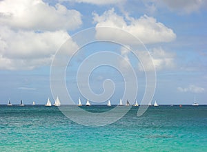 Yachts racing in an annual competition in the windward islands