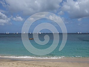 Yachts racing in an annual competition in the windward islands