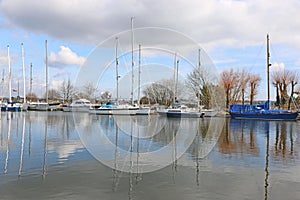 Yachts moored on the Exeter Canal, Devon