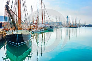 Yachts and sailboats, Barcelona marina