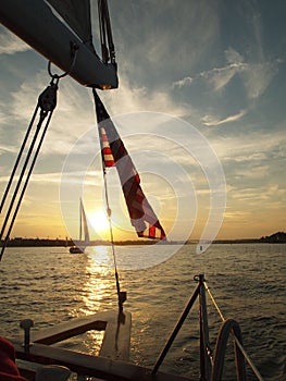 Yachts sailing in Chesapeake bay