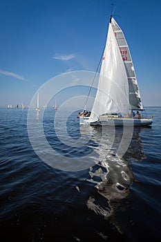 Yachts sailing regatta