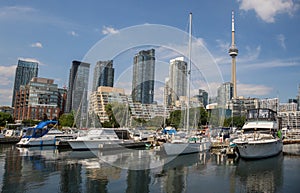 Yachts and ships staying in the pier of Toronto. Untitled