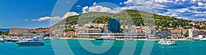 Yachts in Split waterfront panoramic view