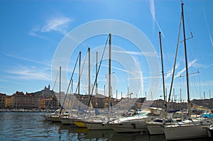 Yachts in Vieux port in Marseille photo