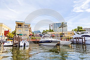 Yachts at waterfront side in Fort lauderdale