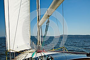 Yachts on the Zhiguli Sea, Togliatti, Russia.