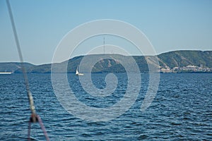 Yachts on the Zhiguli Sea, Togliatti, Russia.