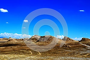 The Yadan landforms and Desert scenery in Tibetan Plateau