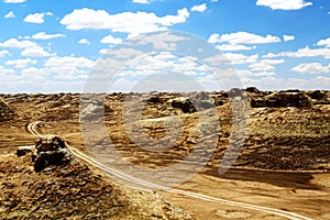 The Yadan landforms and Desert scenery in Tibetan Plateau