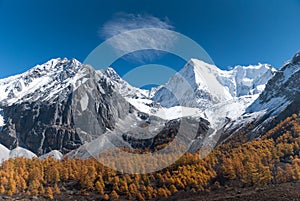 Yading Nature Reserve in autumn photo