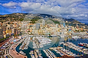 Yaght maruna in Monaco and Monte Carlo principality