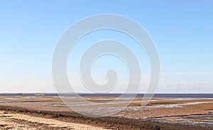 Yagry in Severodvinsk. White sea coast. sea tide