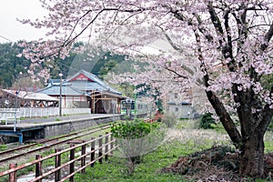 Yahiko Station in Yahiko, Niigata, Japan.