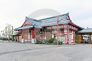 Yahiko Station in Yahiko, Niigata, Japan.