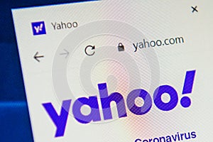 Yahoo.com Web Site. Selective focus.