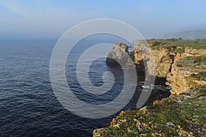 Yailata beach in foggy weather near Kavarna.