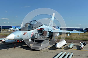 Yak-130 combat training aircraft at the MAKS-2021 International Aviation and Space Salon in Zhukovsky, Russia