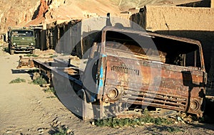 Yakawlang, Bamiyan Province, Afghanistan: A rusting truck in the town of Yakawlang