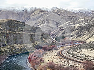 Yakima River winding through Washington State mountains