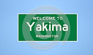 Yakima, Washington city limit sign. Town sign from the USA. photo
