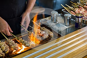 Yakitori in Japanese market food