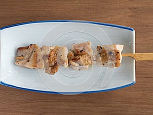 Yakitori: Japanese skewered salt seasoned chicken