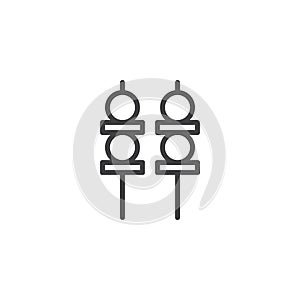 Yakitori skewers outline icon