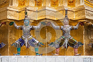 Yaksha demons on Golden Chedi at Wat Phra Kaew