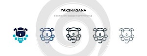 Yakshagana icon in different style vector illustration. two colored and black yakshagana vector icons designed in filled, outline photo