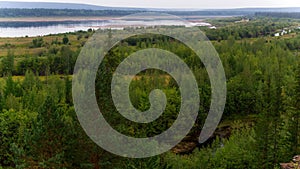 Yakut Northern spruce taiga with the vilyu river