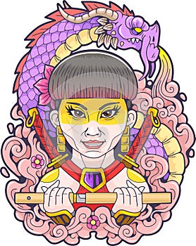 yakuza girl, design illustration