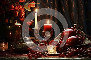 Yalda night candle holders and decorative