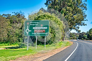 Yallingup and Cape Naturaliste road sign in Western Australia photo