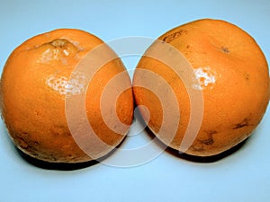 Yallow fresh Orange`s on white background