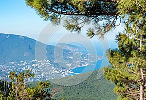 Yalta cityscape from Ai-Petri mountain, Crimea