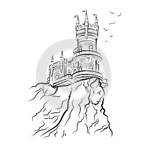 Yalta Swallow Nest. Vector illustration