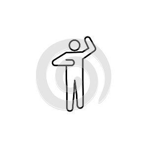 Yama zuki, karate line icon. Signs and symbols can be used for web, logo, mobile app, UI, UX