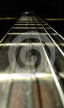 The Yamaha Guitar With The Light On The Darkness photo