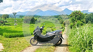 Yamaha nmax 2020 with mountain background