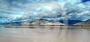 Yamdrok Lake along Friendship Highway, Tibet, Asia