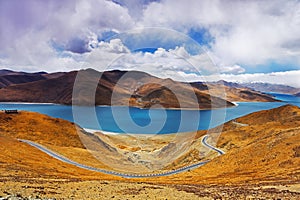 Yamdrok lake in Tibet, China