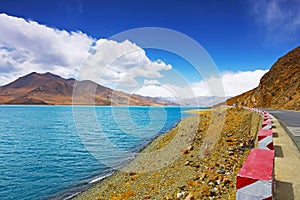 Yamdrok lake in Tibet, China