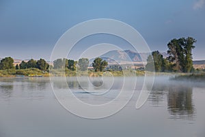 Yampa River With Cedar Mountain in Northwest Colorado From Loudy Simpson Park