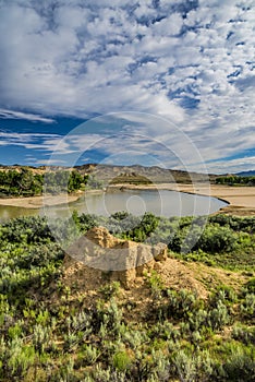 Yampa River flows through foothills