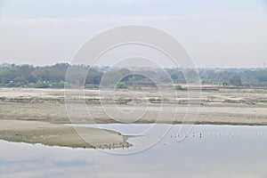 Yamuna River Near Taj Mahal in Agra, Uttar Pradesh, India