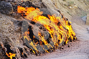 Yanar Dag natural fire in Azerbaijan