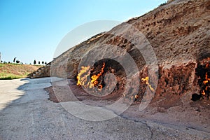 Yanar Dag natural fire in Azerbaijan