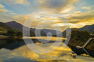 Yanba Dam and the fall of dusk